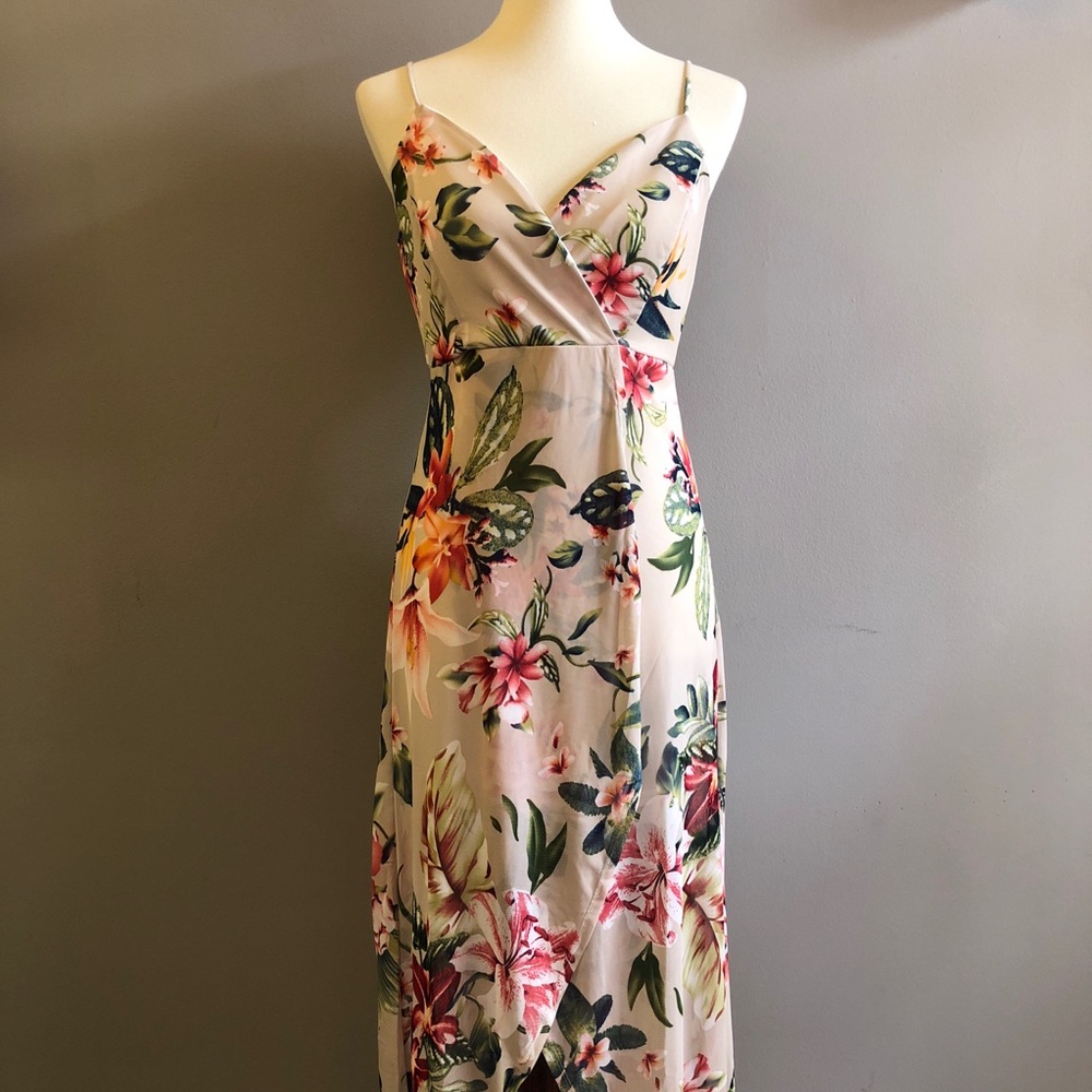 NEW Tan Floral Maxi Dress